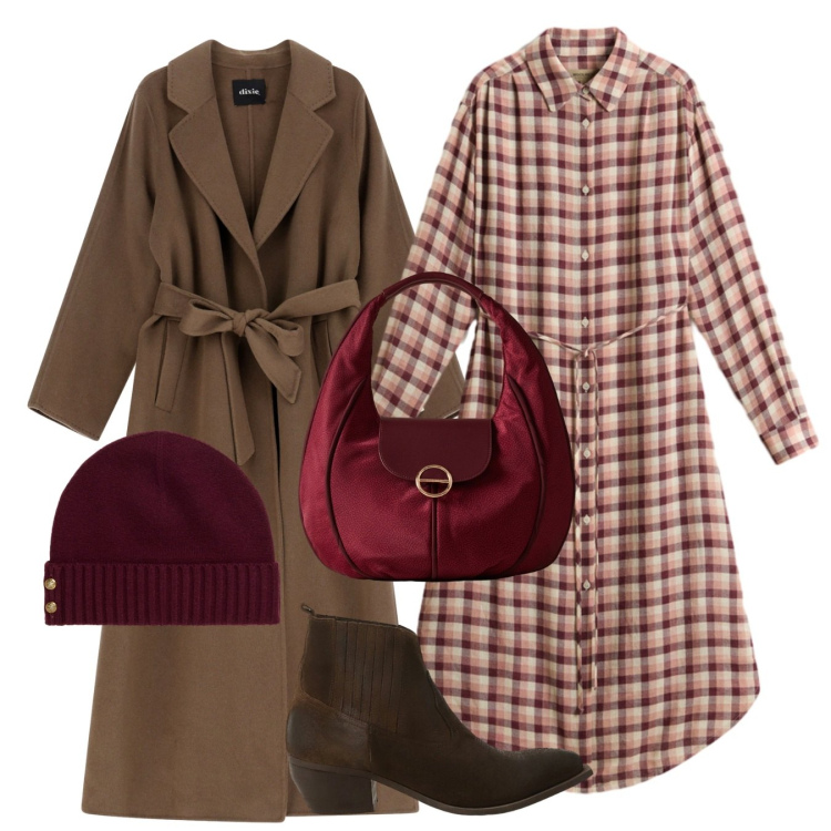Outfit donna - Total look. Stile Bon Ton per Tutti i giorni. Abbinamento con borse a spalla, stivaletti, cappotti, berretti, vestiti lunghi.