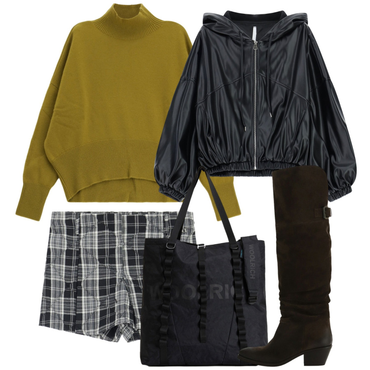 Outfit donna - Gli shorts. Stile Chic per Tutti i giorni. Abbinamento con bomber, gonne, maglieria, stivali, borse tote.