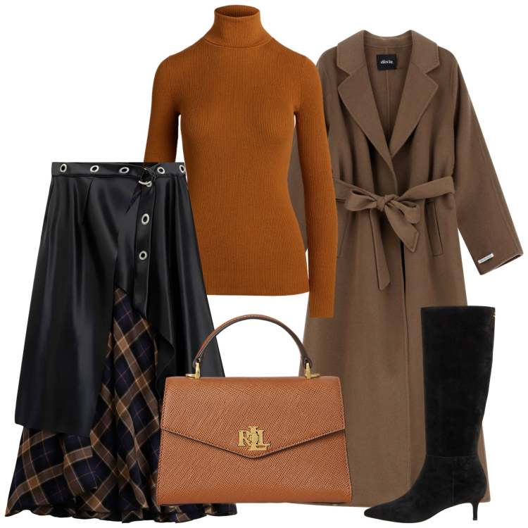 Outfit donna - Scampoli in ecopelle. Stile Bon Ton per Tutti i giorni. Abbinamento con gonne lunghe, cappotti, borse a mano, stivali, maglieria.