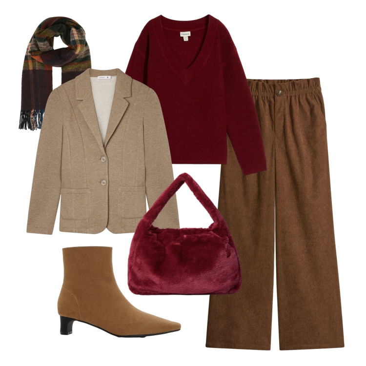 Outfit donna - Qualcosa di velluto - @ellystyle. Stile Trendy per Tutti i giorni. Abbinamento con maglieria, stivaletti, pantaloni, sciarpe, blazer, borse a spalla.