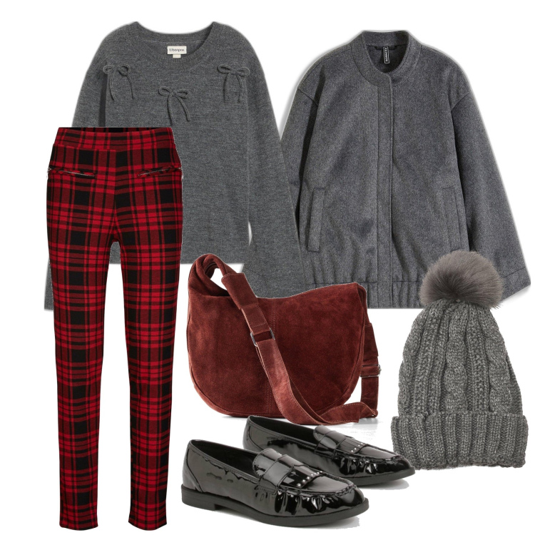 Outfit femme - Novembre. Style Preppy pour Ecole/Université. Assortir avec pantalon , blazers, sacs à main, pulls, bonnets, mocassins.