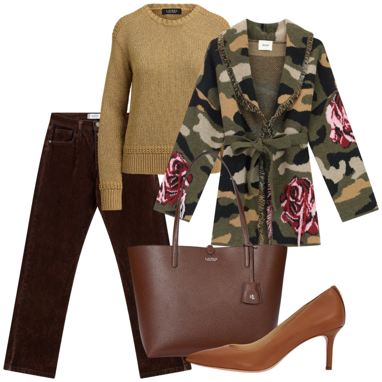 Outfit donna - Cardigan. Stile Bon Ton per Tutti i giorni. Abbinamento con pantaloni, cardigans, borse tote, décolleté, maglieria.