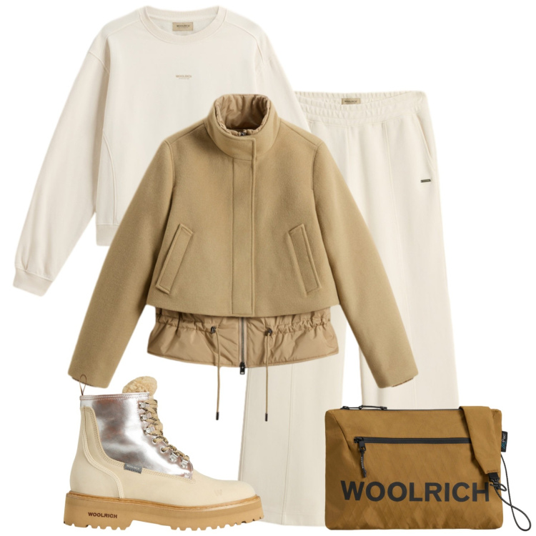 Outfit donna - Le domeniche sportive. Stile Casual per Tutti i giorni. Abbinamento con borse a tracolla, anfibi, pantaloni, blazer, felpe.