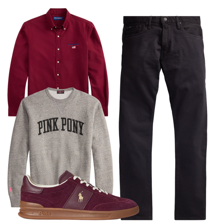 Outfit uomo - Total look #2287598. Stile Casual per Tutti i giorni. Abbinamento con sneakers, camicie, jeans, felpe.
