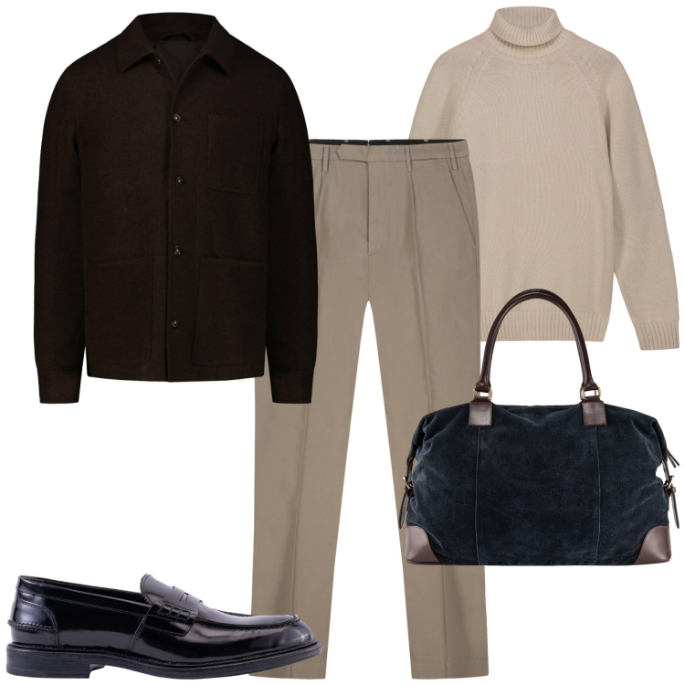 Outfit uomo - Il giubbotto in ecopelle. Stile Urban per Tutti i giorni. Abbinamento con borse sportive, scarpe stringate, pantaloni, pullovers, cappotti.