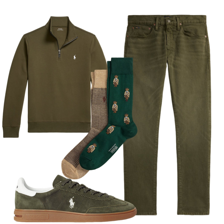 Outfit uomo - Total look #2287606. Stile Casual per Tutti i giorni. Abbinamento con sneakers, jeans, pullovers, calzini.