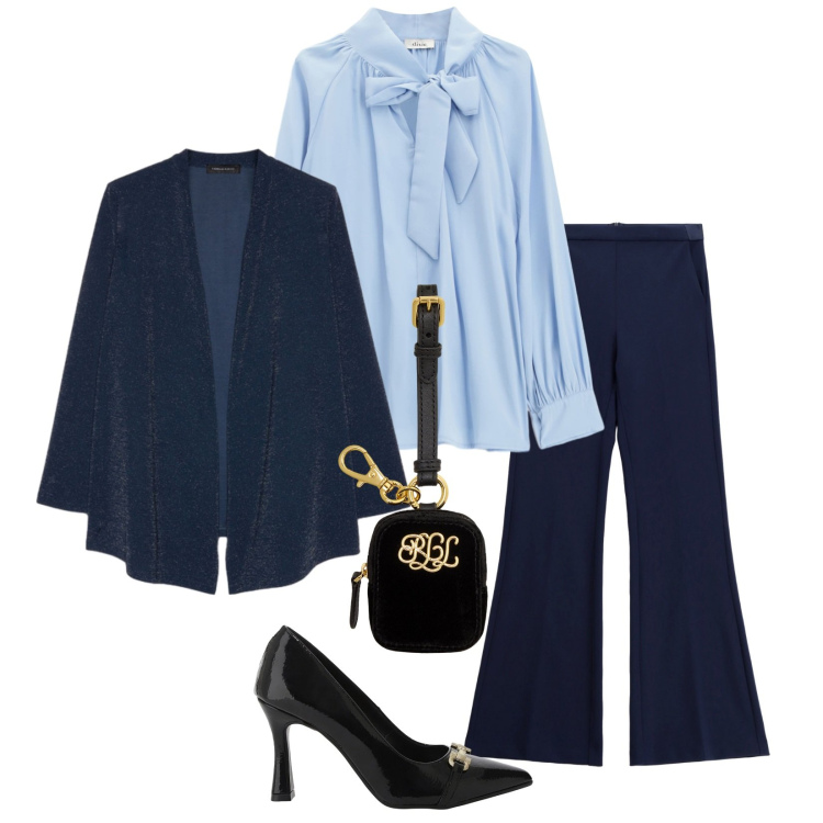 Outfit donna - Total look #2287805. Stile Bon Ton per Cerimonia. Abbinamento con pantaloni, décolleté, bluse, pochette, cardigans.