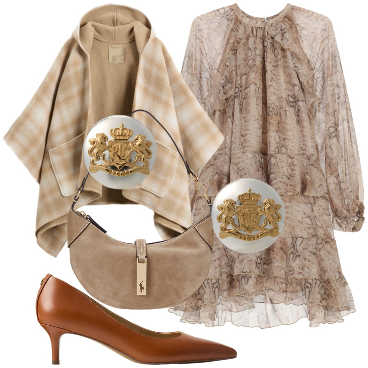 Outfit donna - Dall ufficio alla serata. Stile Chic per Ufficio. Abbinamento con vestiti corti, orecchini, décolleté, borse a spalla, cappe.