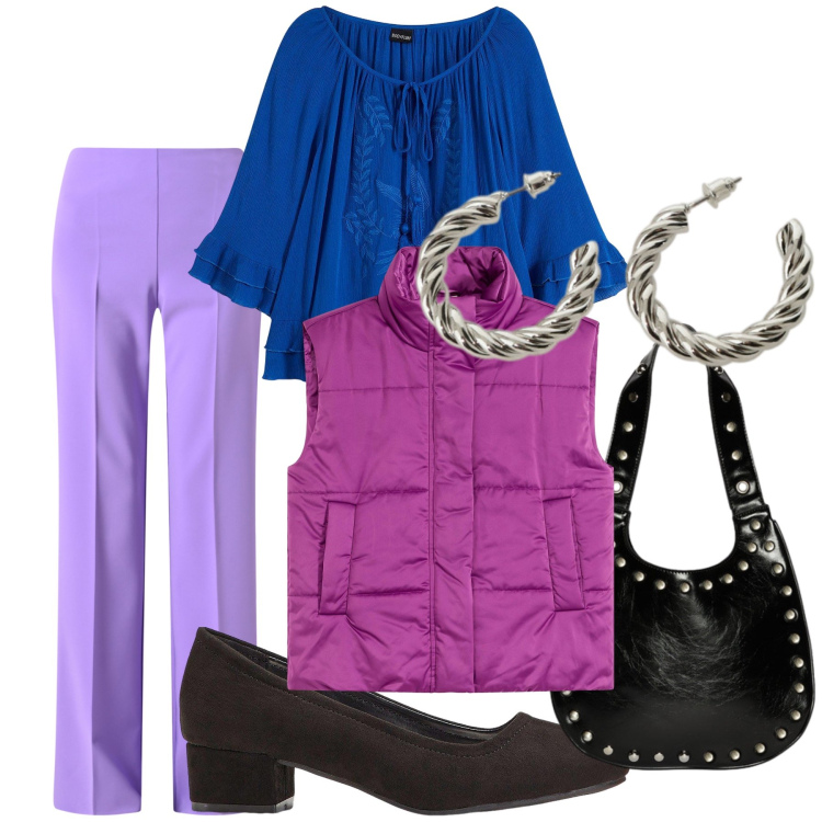 Outfit donna - La blusa boho. Stile Boho per Tutti i giorni. Abbinamento con décolleté, tuniche, piumini, pantaloni a palazzo, orecchini, borse a spalla.