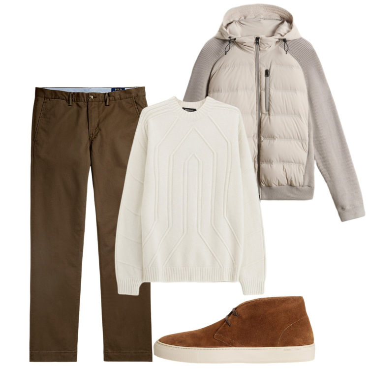 Outfit uomo - Novembre. Stile Casual per Tutti i giorni. Abbinamento con pullovers, pantaloni chino, sneakers, giacche.