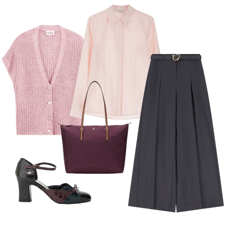 Outfit donna - Total look #2287964. Stile Casual per Tutti i giorni. Abbinamento con maglieria, pantaloni, camicie, décolleté, borse tote.