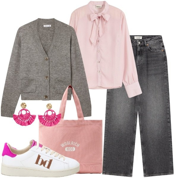 Outfit donna - Il mese del cardigan - @luciella76. Stile Urban per Tutti i giorni. Abbinamento con orecchini, camicie, jeans, cardigans, sneakers, borse tote.
