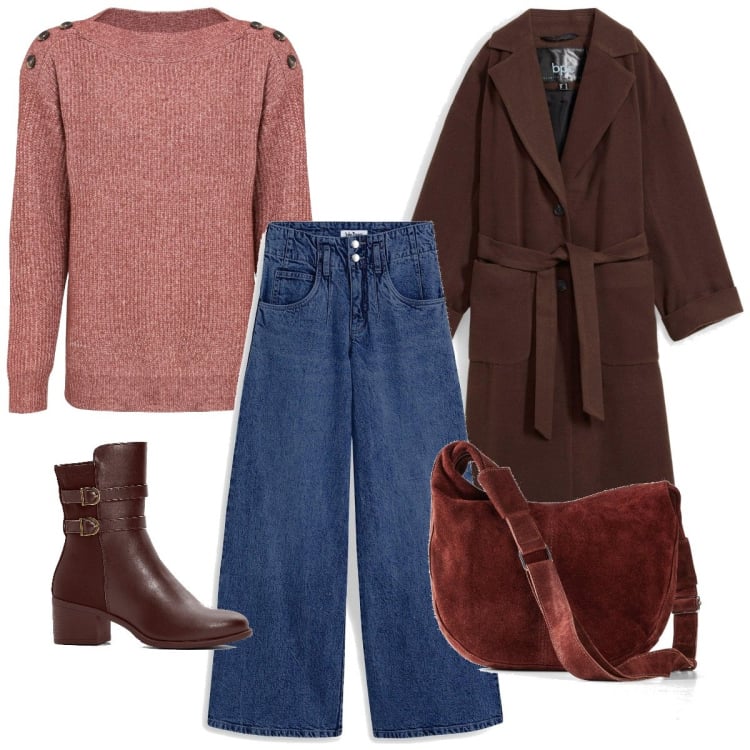 Outfit femme - Velours prune. Style Tendance pour Tous les jours. Assortir avec pulls, jeans, manteaux, bottes, sacs à main.