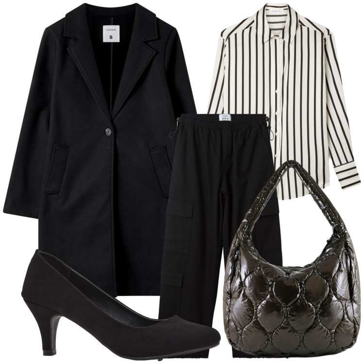 Outfit donna - Ristorante dopo l ufficio. Stile Urban per Serata fuori. Abbinamento con décolleté, pantaloni, camicie, cappotti, borse tote.