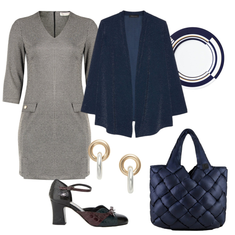 Outfit donna - Total look #2288296. Stile Glamour per Serata fuori. Abbinamento con vestiti corti, décolleté, orecchini, sciarpe, borse tote, cardigans.
