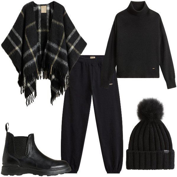 Outfit donna - Total look #2288319. Stile Casual per Tutti i giorni. Abbinamento con maglieria, pantaloni, stivaletti, cappe, berretti.