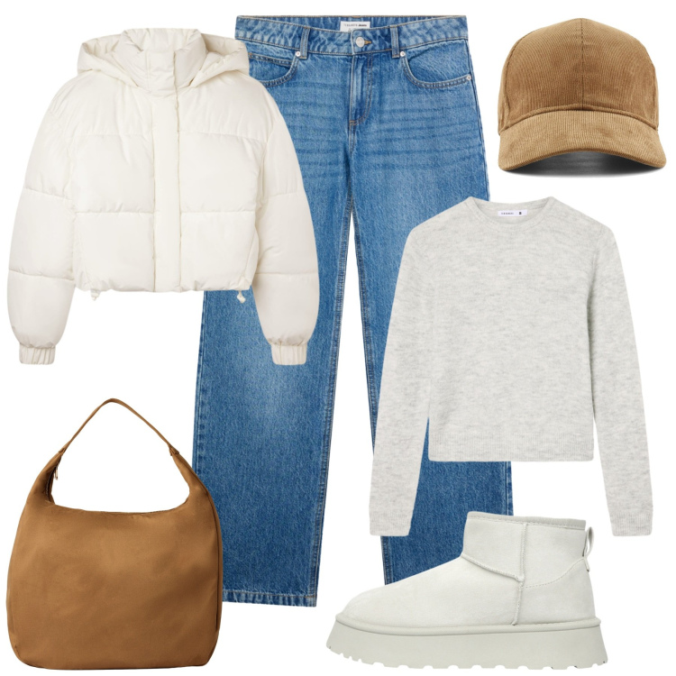 Outfit donna - Terranova Black Friday. Stile Basic per Tutti i giorni. Abbinamento con maglieria, jeans, bomber, borse a mano, stivaletti, cappelli con visiera.