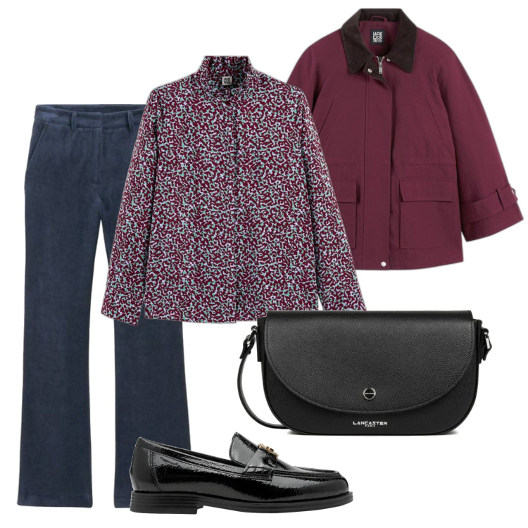 Outfit mujer - Bon ton look. Estilo Bon Ton para Todos los días. Combinación con pantalones, camisas, mocasines, parka, bandoleras.