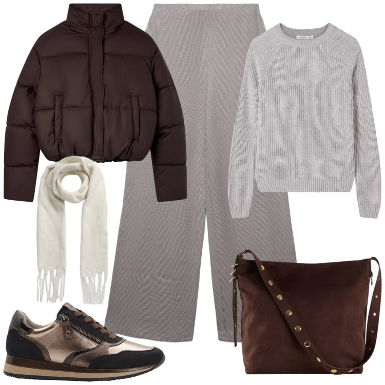 Outfit donna - La giacca bomber. Stile Minimal per Tutti i giorni. Abbinamento con shopping bag, sneakers, pantaloni, bomber, maglieria, sciarpe.