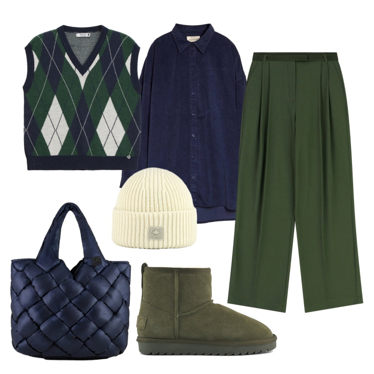 Outfit donna - Qualcosa di velluto!. Stile Casual per Tutti i giorni. Abbinamento con camicie, gilet, pantaloni, borse tote, berretti, stivali.