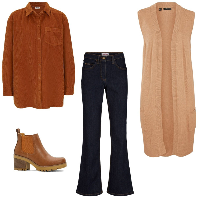 Outfit femme - Basique. Style Basique pour Tous les jours. Assortir avec jean bootcut, chemisiers, bottines, pulls.