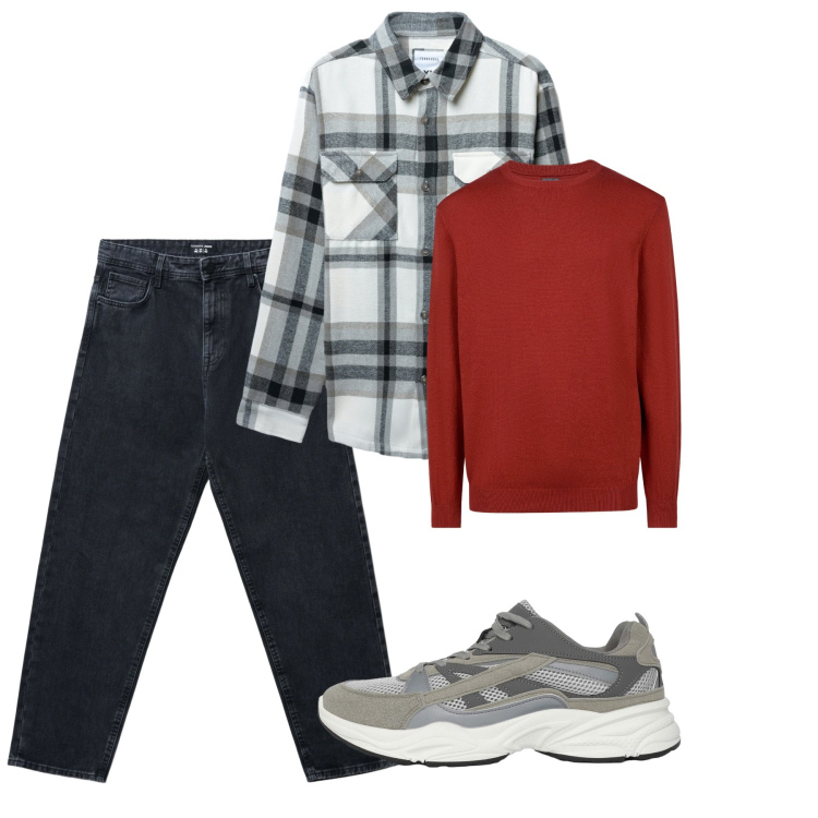Outfit uomo - Novembre. Stile Casual per Tutti i giorni. Abbinamento con sneakers, jeans, cappotti, maglieria.