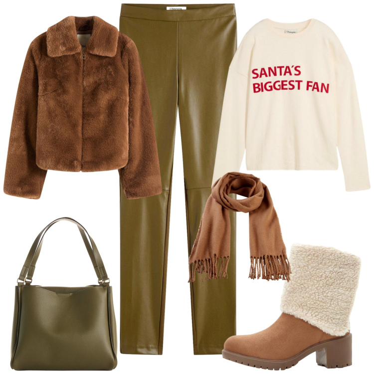 Outfit donna - Day to night Bonprix. Stile Casual chic per Tutti i giorni. Abbinamento con pantaloni, ecopellicce, stivaletti, maglieria, sciarpe, borse a mano.