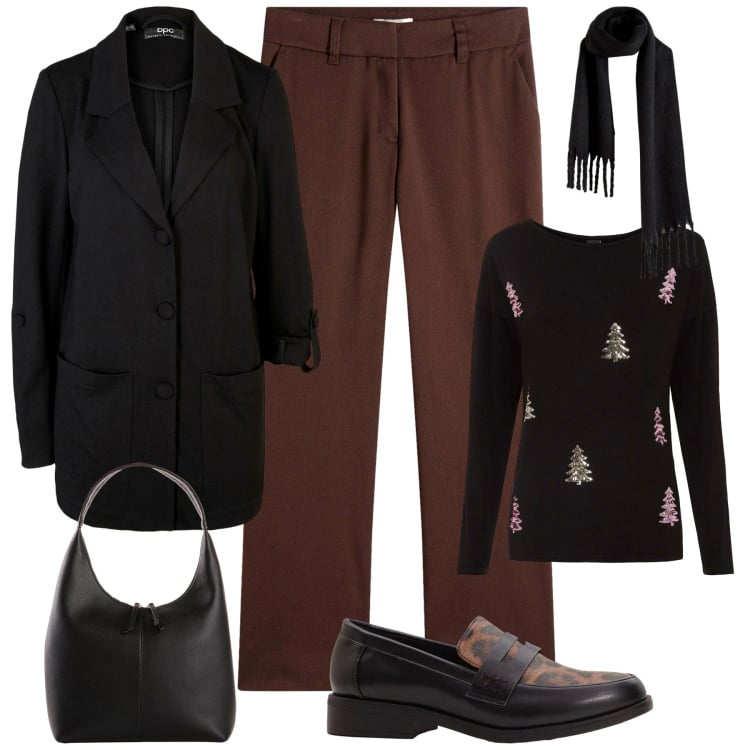Outfit donna - Bonprix...day to night. Stile Basic per Tutti i giorni. Abbinamento con pantaloni, blazer, shopping bag, mocassini, sciarpe, maglieria.
