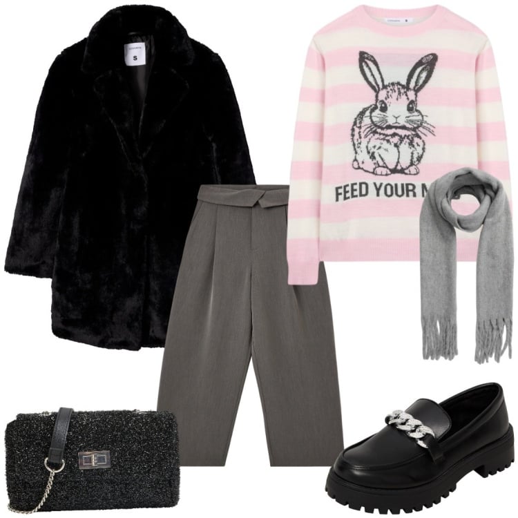 Outfit donna - Cosy jumper. Stile Urban per Tutti i giorni. Abbinamento con pantaloni, cappotti, mocassini, maglieria, sciarpe, borse a tracolla.