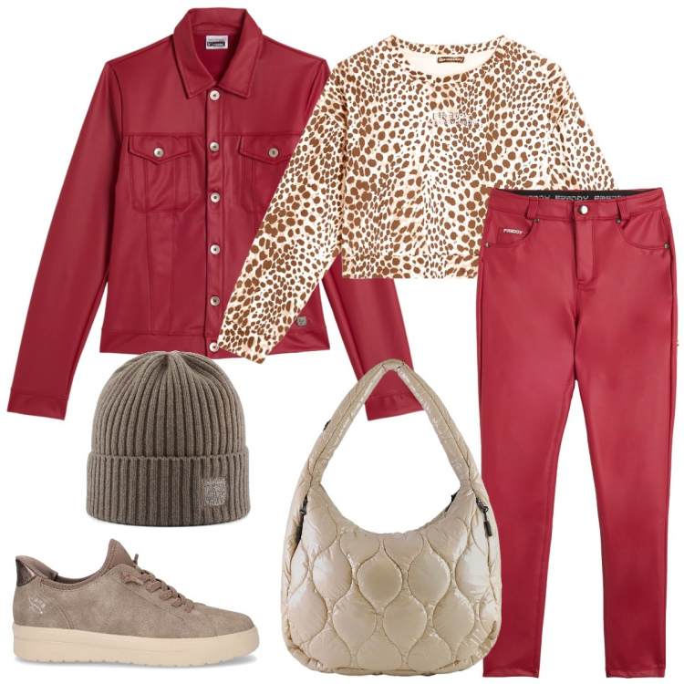 Outfit donna - Total look #2288626. Stile Sporty chic per Scuola/Università. Abbinamento con pantaloni skinny, felpe, giacche, borse tote, berretti, sneakers.