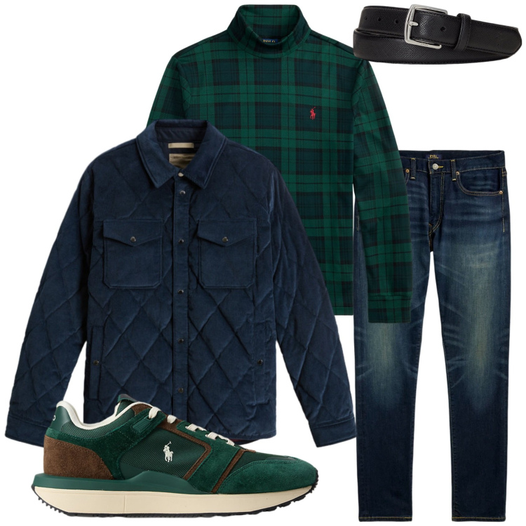 Outfit uomo - Total look #2288998. Stile Casual per Tutti i giorni. Abbinamento con cinture, jeans, sneakers, maglieria, giacche.