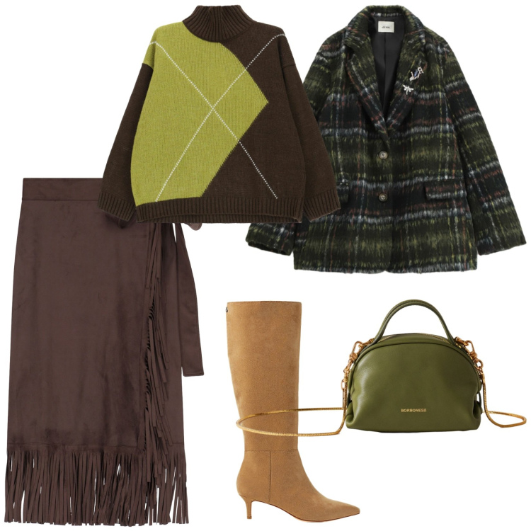 Outfit donna - Focus donna curvy Italy. per Tutti i giorni. Abbinamento con maglieria, borse a mano, blazer, gonne, stivali.