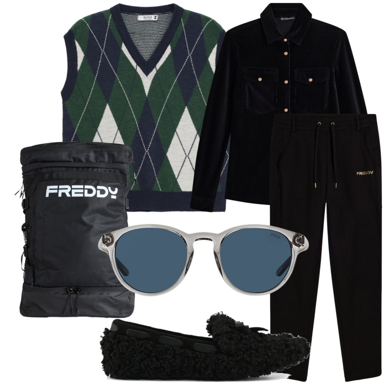 Outfit donna - In gilet come il mio lui. Stile Mannish per Tutti i giorni. Abbinamento con gilet, camicie, zaini, pantaloni, occhiali da sole, mocassini.