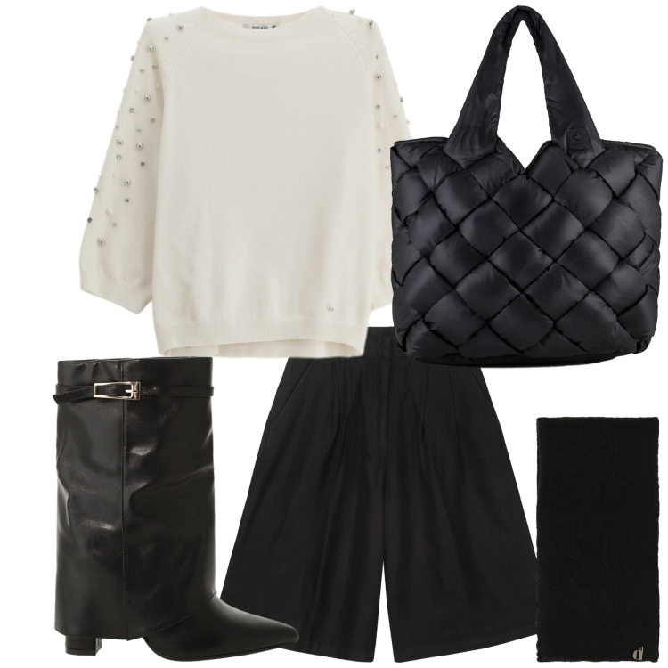 Outfit donna - Maglietta wow. Stile Urban per Tutti i giorni. Abbinamento con maglieria, stivali, sciarpe, borse tote, bermuda.