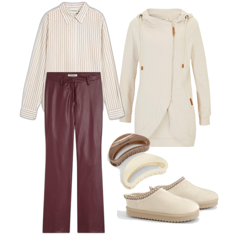 Outfit femme - Novembre. Style Urban pour Tous les jours. Assortir avec sweats à capuche, chemisiers, pantalon , pantoufles, accessoires pour cheveux.