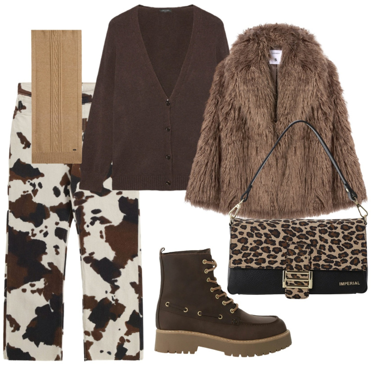 Outfit donna - Ma che freddo fa\'. per Tutti i giorni. Abbinamento con ecopellicce, borse a spalla, stivaletti, pantaloni, sciarpe, cardigans.