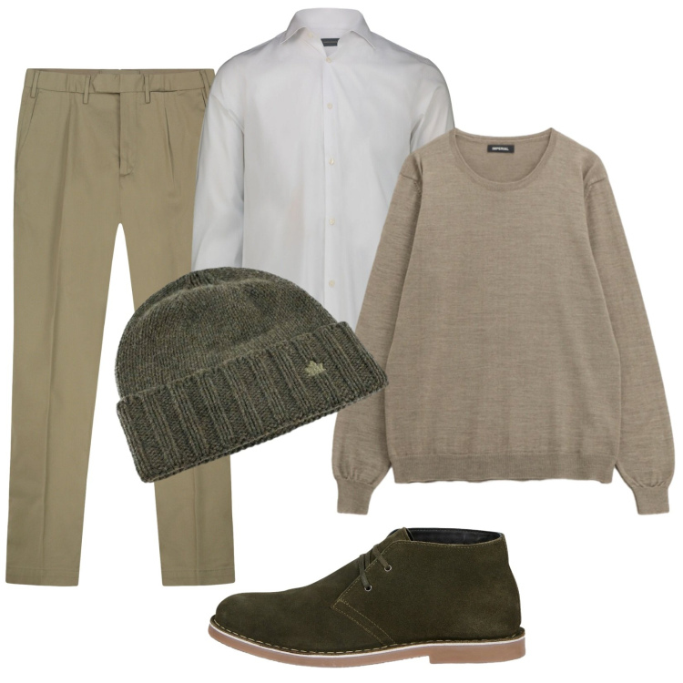 Outfit uomo - Total look #2290412. Stile Trendy per Serata speciale. Abbinamento con maglieria, cappelli, stivali e stivaletti, pantaloni, camicie.