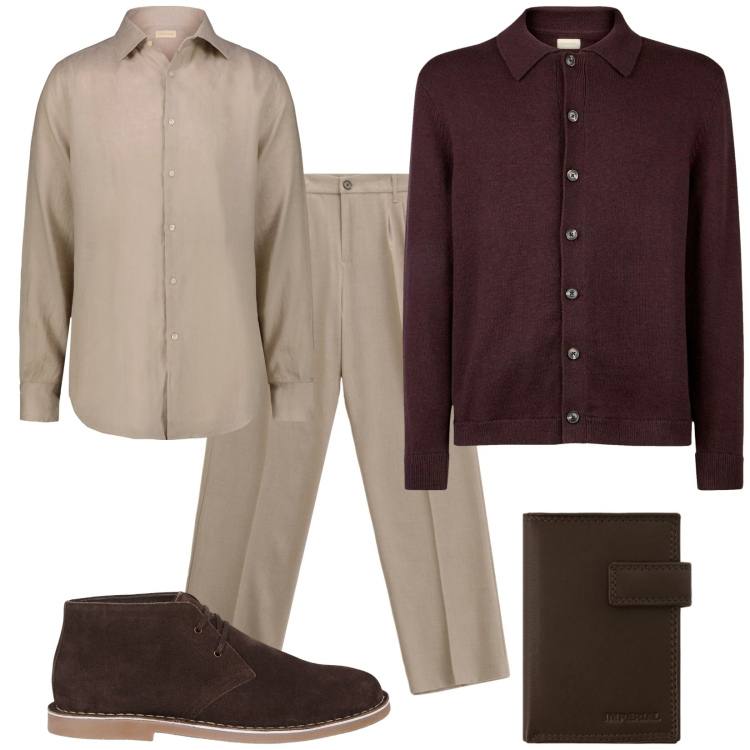 Outfit uomo - Total look #2290417. Stile Business/Elegante per Serata speciale. Abbinamento con pantaloni, portafogli, stivali e stivaletti, camicie, polo.