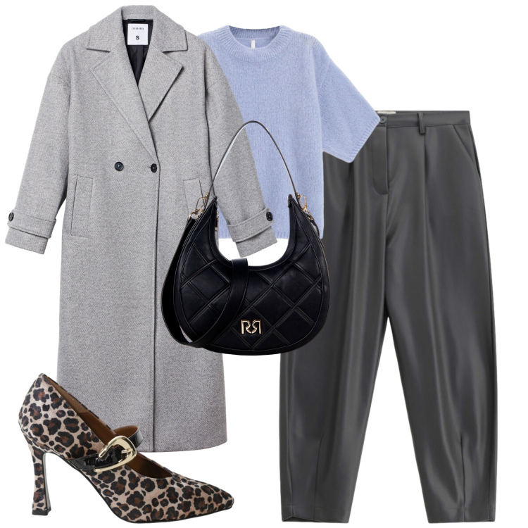 Outfit donna - I pant effetto pelle. Stile Urban per Tutti i giorni. Abbinamento con cappotti, borse a tracolla, maglieria, décolleté, pantaloni.
