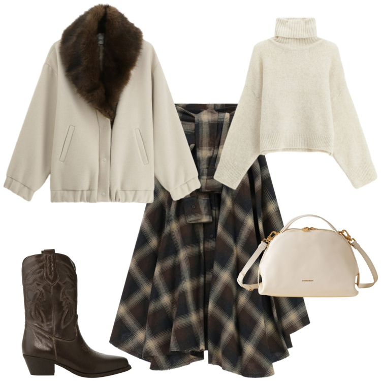 Outfit donna - Casual chic per ogni giorno. Stile Casual chic per Tutti i giorni. Abbinamento con maglieria, borse a mano, stivali, cappotti, gonne lunghe.