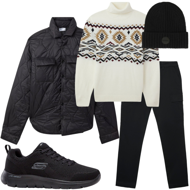 Outfit uomo - Urban style. Stile Urban per Tutti i giorni. Abbinamento con sneakers, maglieria, giacche, pantaloni cargo, cappelli.