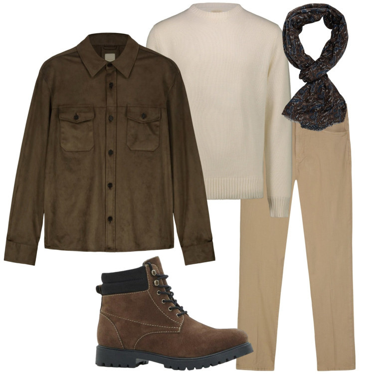 Outfit uomo - Novembre. Stile Urban per Tutti i giorni. Abbinamento con stivali e stivaletti, giacche, pantaloni, sciarpe, maglieria.