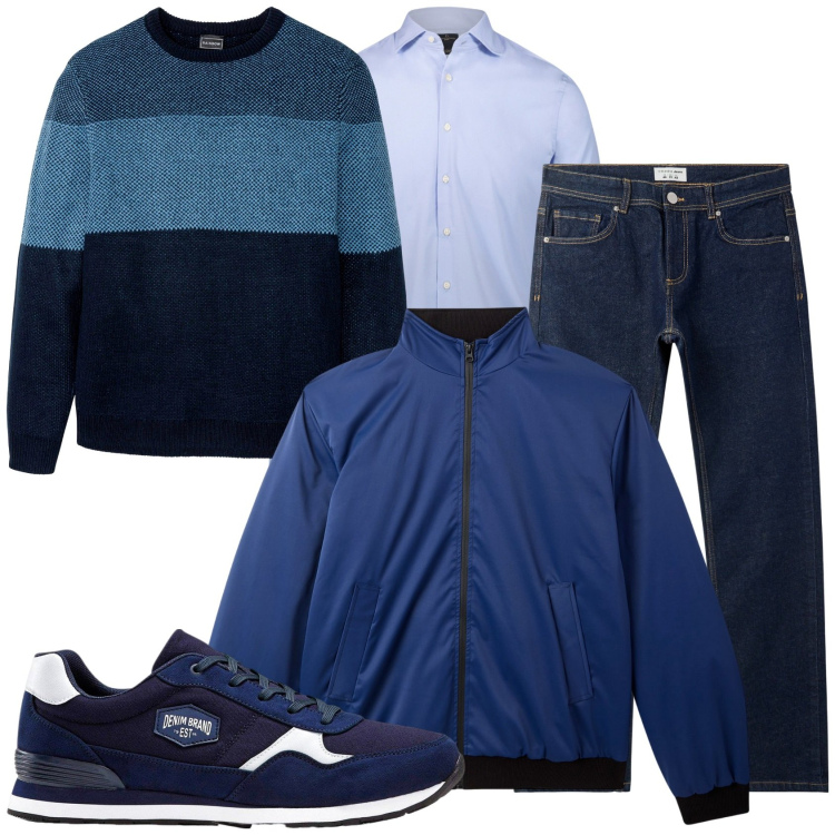 Outfit uomo - Total look #2290843. Stile Casual per Tutti i giorni. Abbinamento con sneakers, maglieria, giacche, jeans, camicie.