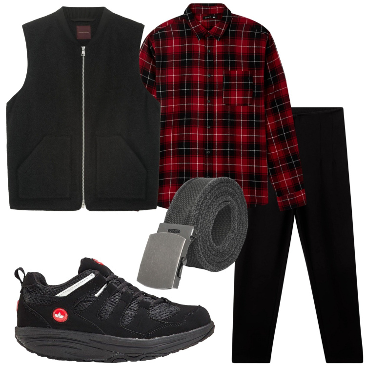 Outfit uomo - Total look #2290951. Stile Urban per Tutti i giorni. Abbinamento con sneakers, cinture, camicie, pantaloni chino, piumini.