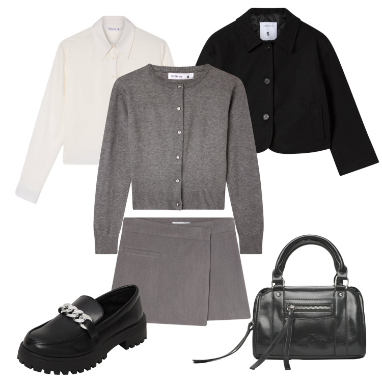 Outfit donna - Mini a pantaloncino. Stile Preppy per Tutti i giorni. Abbinamento con gonne, mocassini, cardigans, camicie, blazer, borse a mano.