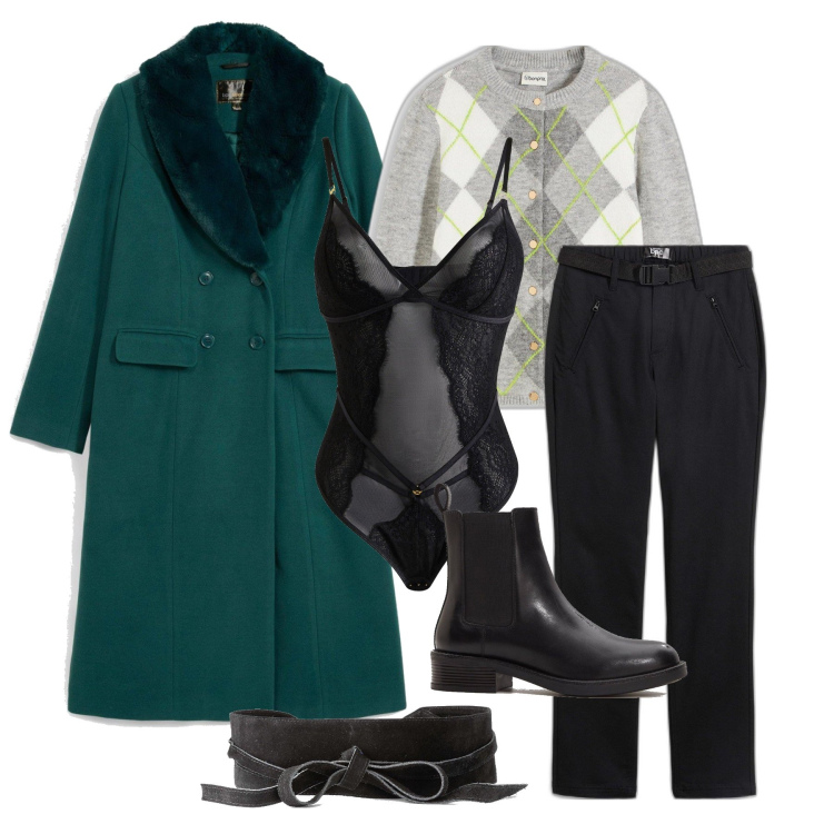 Outfit femme - Novembre. Style Glamour pour Tous les jours. Assortir avec manteaux, pantalon , pulls, body, ceintures, boots.