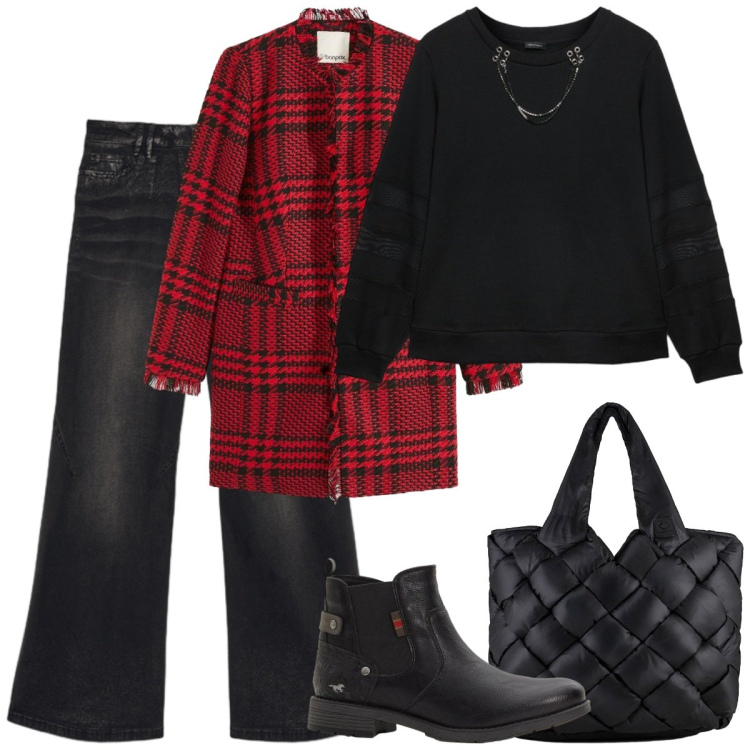 Outfit donna - La felpa. Stile Basic per Ufficio. Abbinamento con blazer, stivaletti chelsea, borse tote, felpe, jeans.