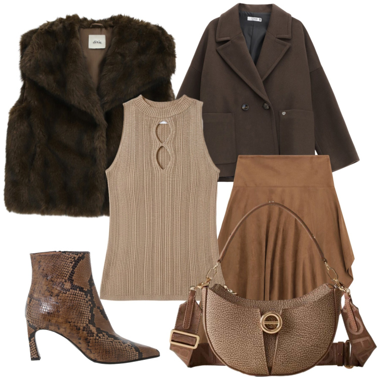 Outfit donna - Dal lavoro direttamente a cena fuori. Stile Urban per Serata fuori. Abbinamento con cappotti, top, borse a tracolla, gonne longuette, stivaletti, camicie.