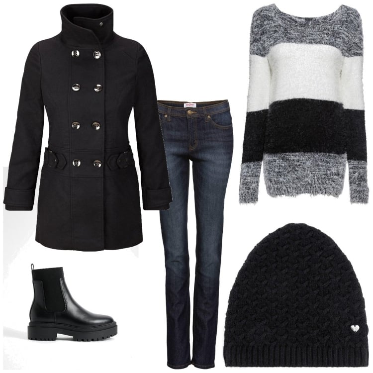 Outfit femme - Basique #6290. Style Basique pour Tous les jours. Assortir avec jeans, manteaux, pulls, bonnets, boots.