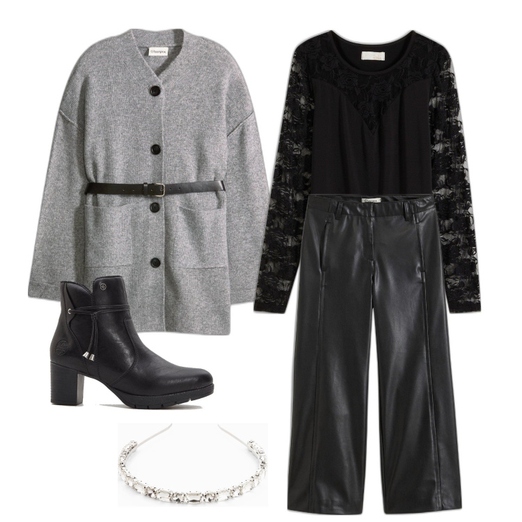 Outfit femme - Novembre. Style Glamour pour Tous les jours. Assortir avec t-shirts, jupe-culotte, pulls, serre-têtes, bottines.